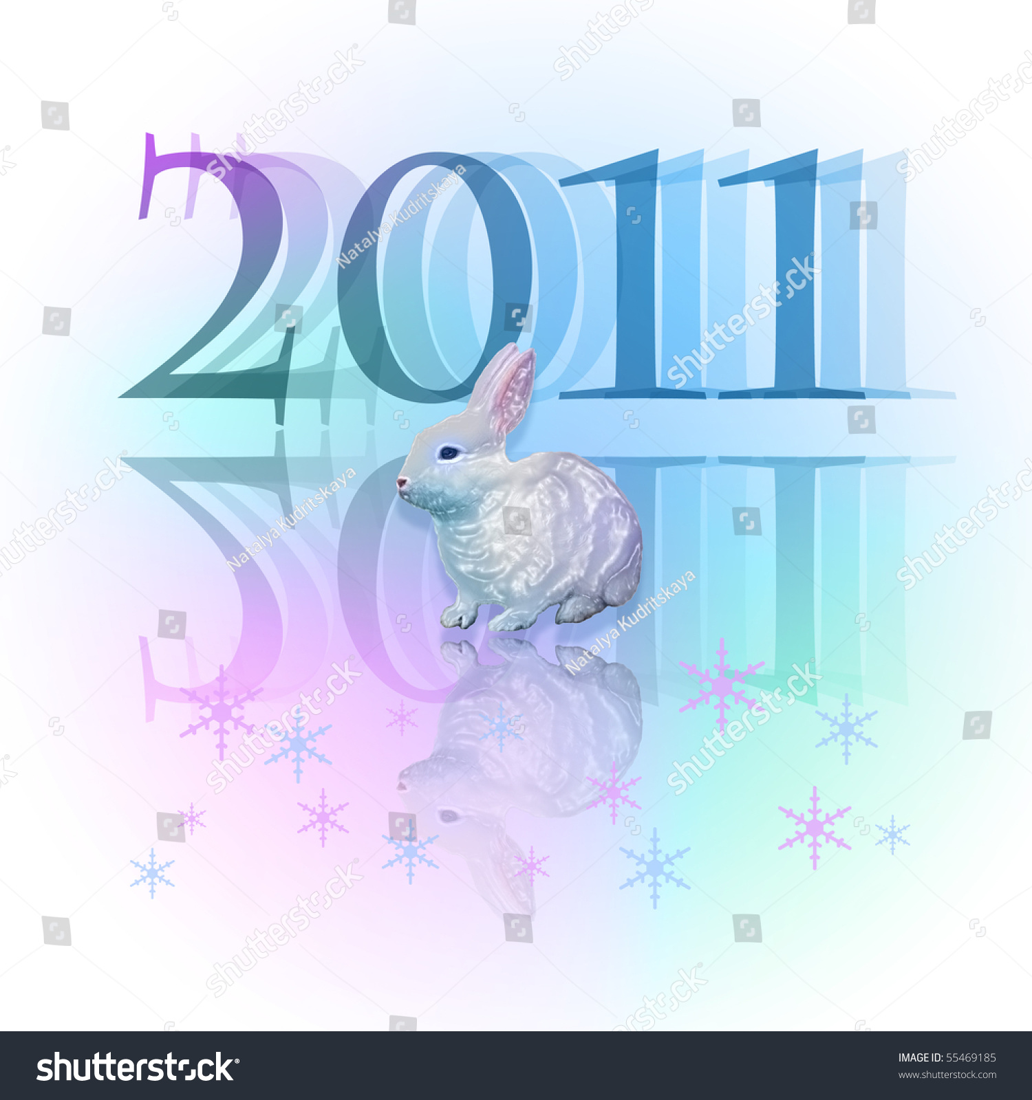 White Metal Rabbit Is Symbol Of Chinese New Year Stock Photo 55469185