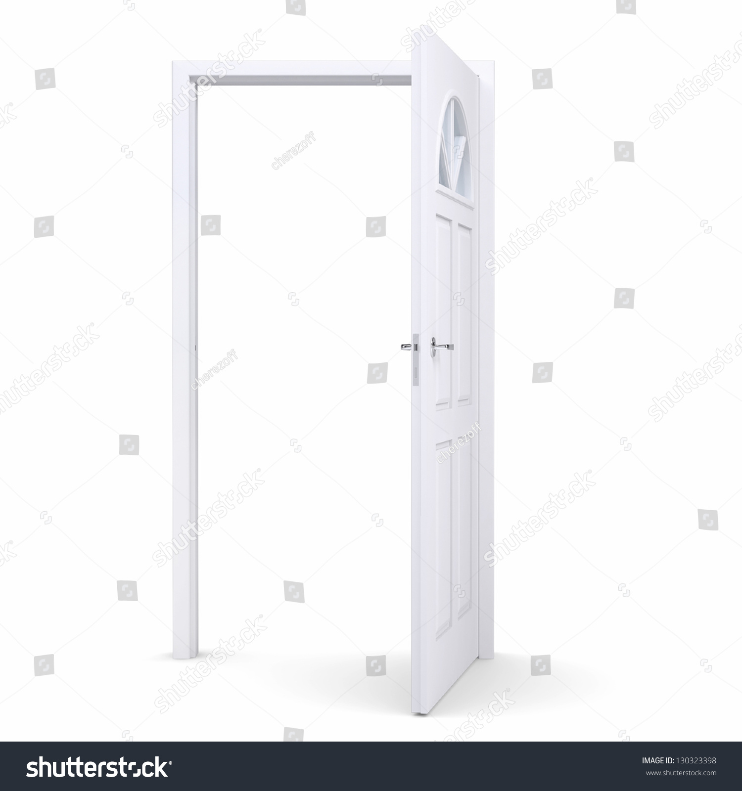 White Open Door Isolated Render On Stock Illustration 130323398 