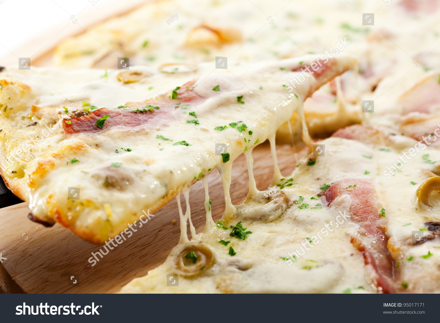 White Pizza Made Sour Cream Sauce Stock Photo 95017171 Shutterstock