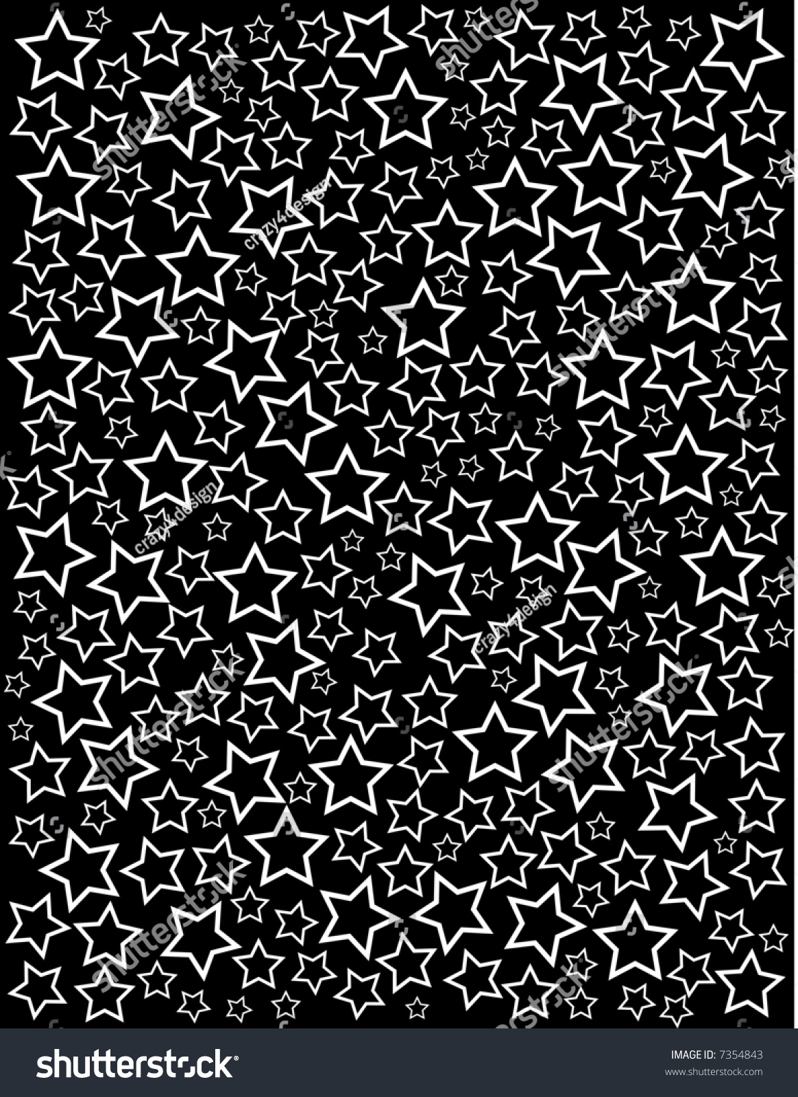 White Stars On Black Background Stock Photo 7354843 : Shutterstock