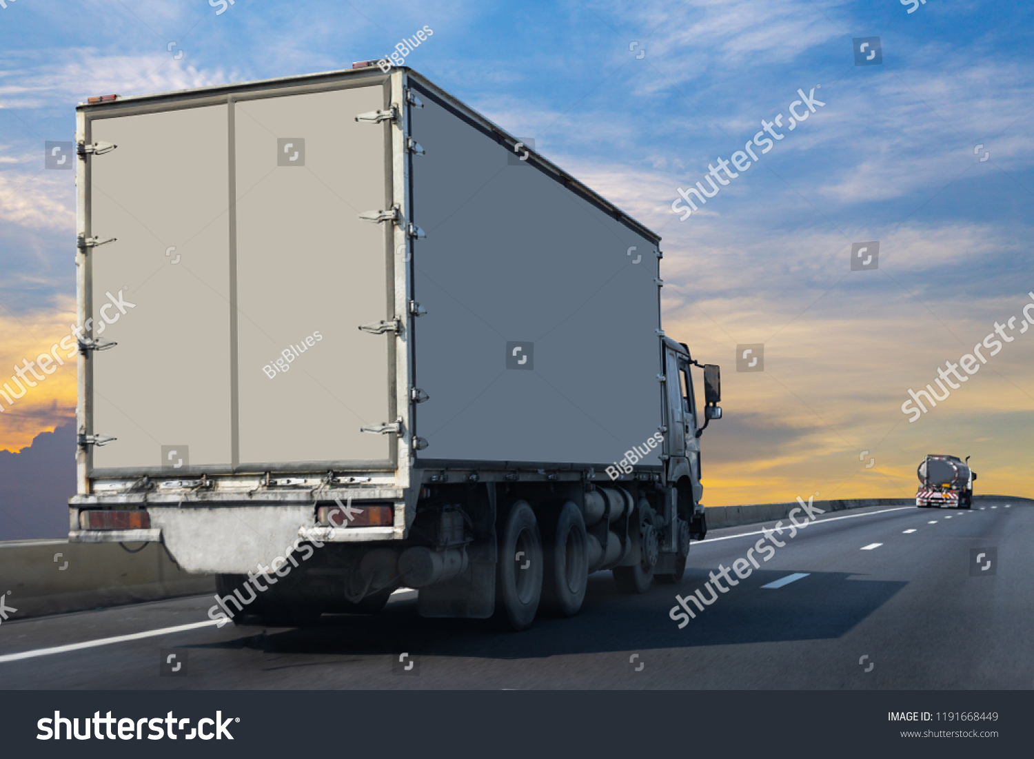 White Truck On Highway Road Container Stock Photo Shutterstock