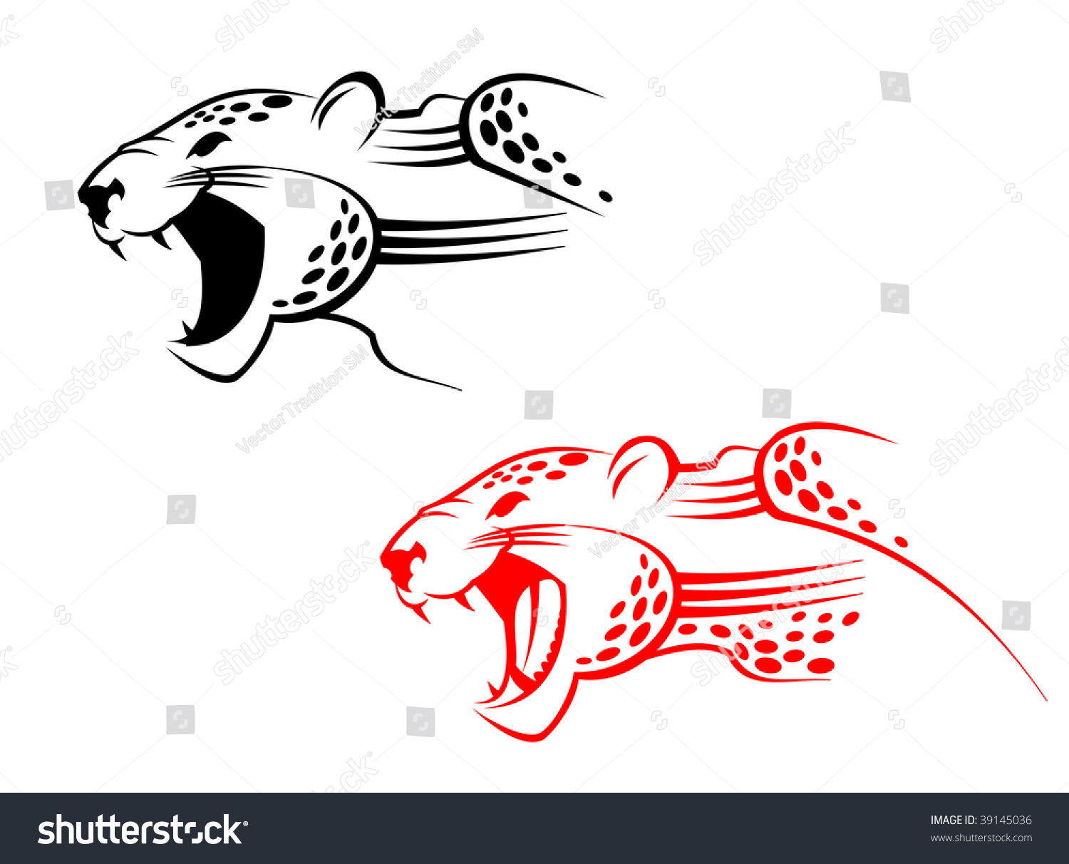 Wildcat Or Jaguar Head Sign As A Symbol Of Danger, Or Mascot. Vector