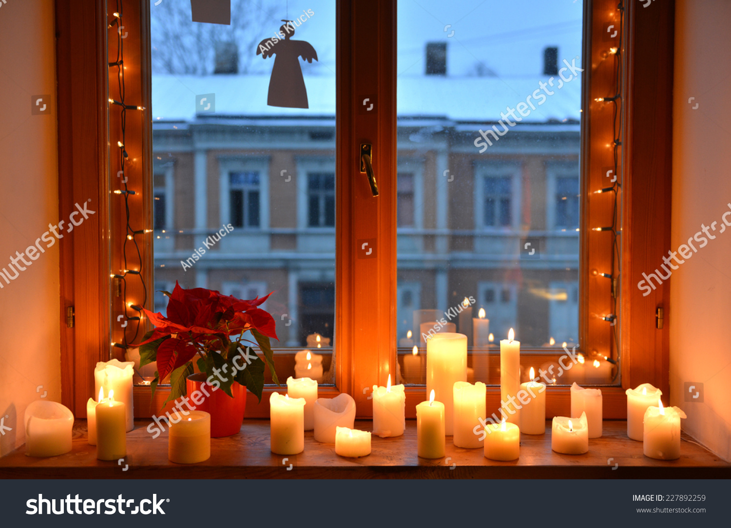 Windowsill Christmas Decorations Stock Photo 227892259  Shutterstock