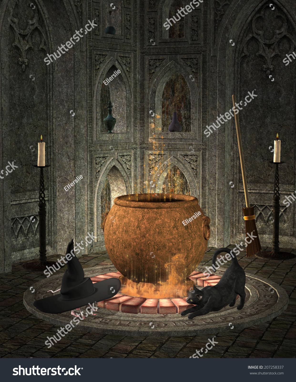 Witch Cauldron' S Room Stock Photo 207258337 : Shutterstock