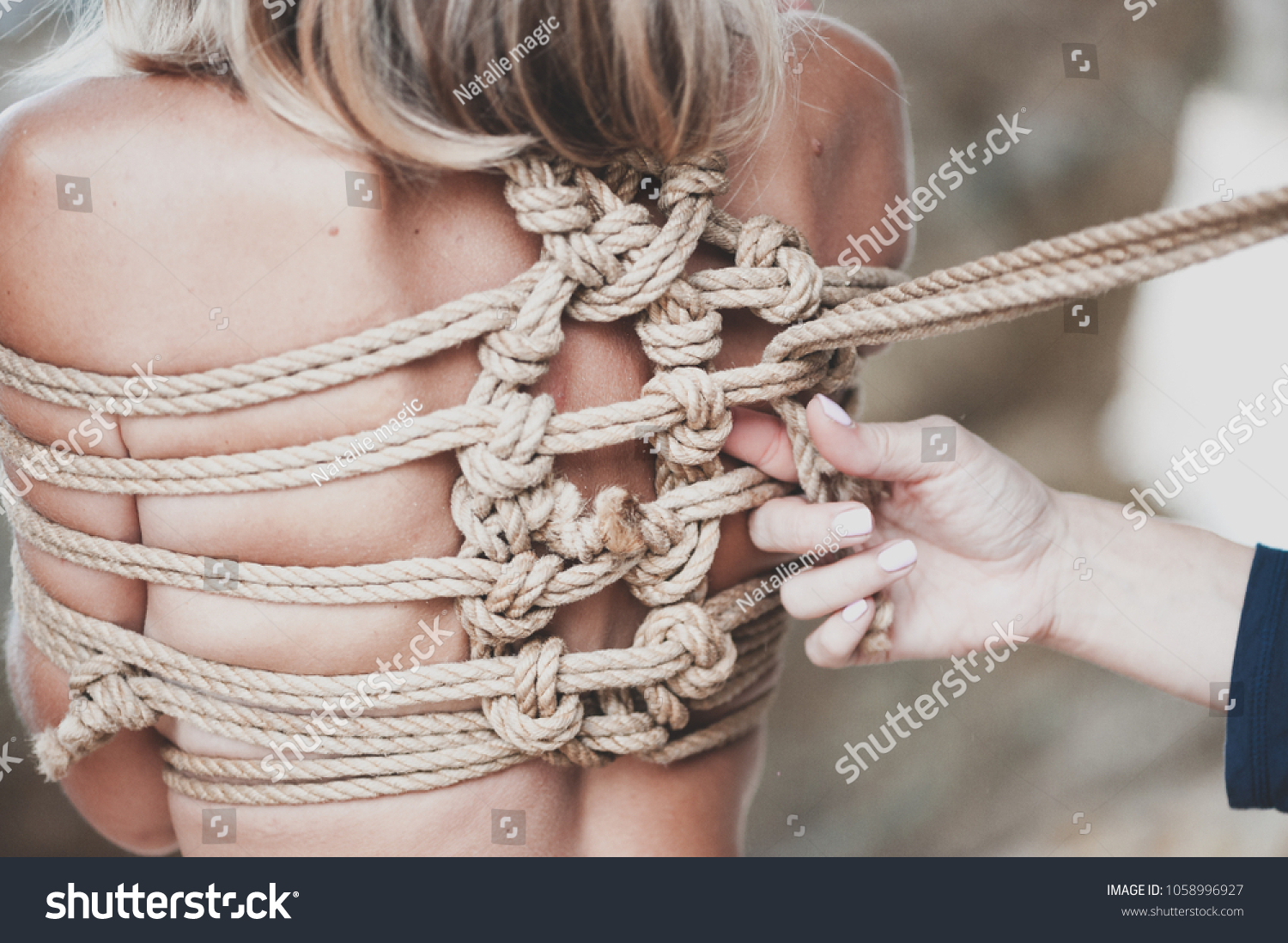 Woman Bound Rope Japanese Technique Shibari