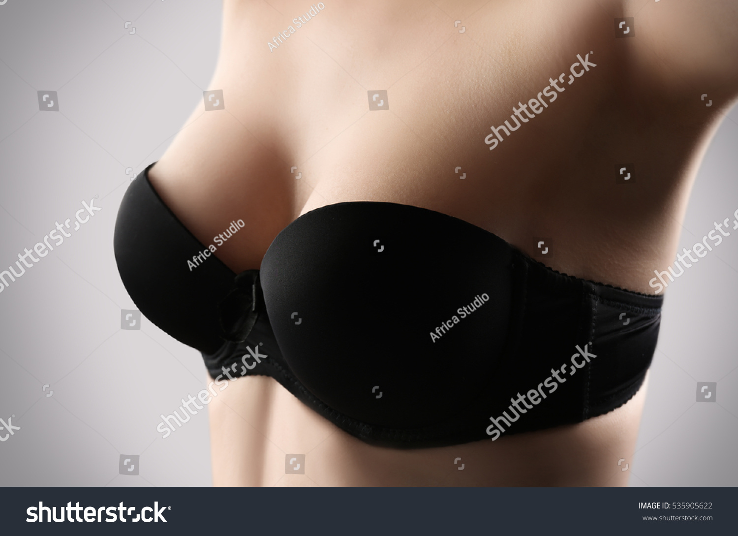 Woman Breast Closeup Plastic Correction Surgery Foto Stock