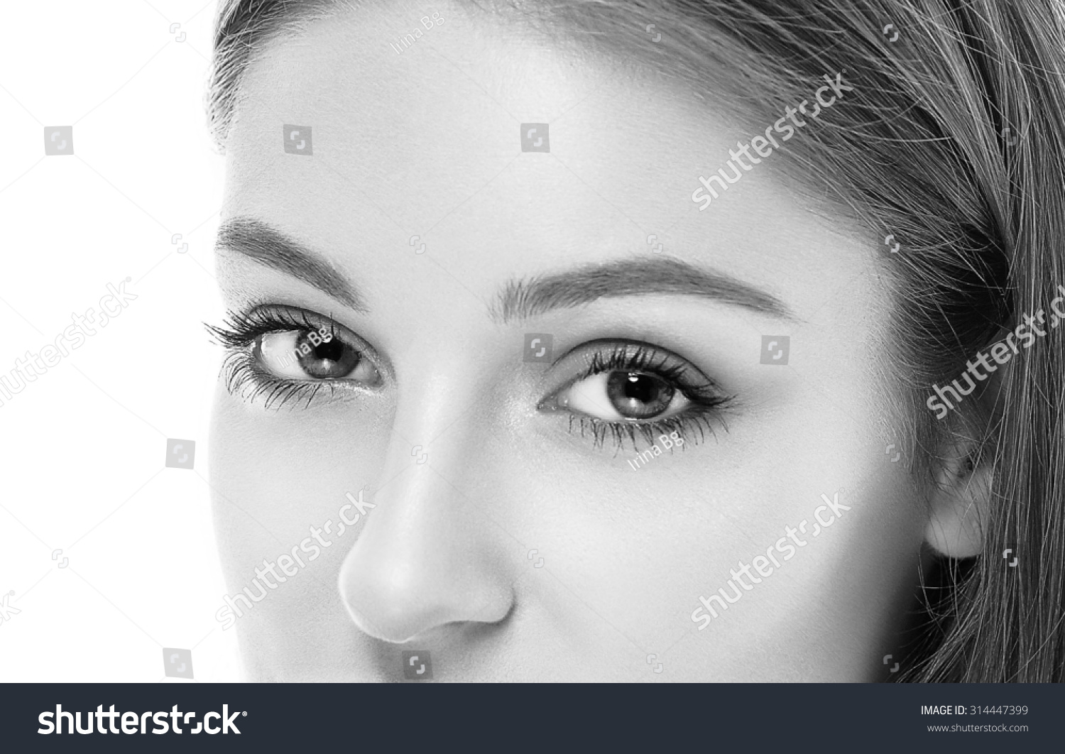 Woman Eyes Black And White Stock Photo 314447399 Shutterstock