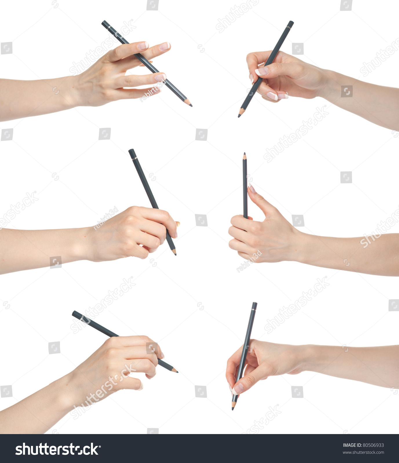 Woman Hand Holding Pencil Set Stock Photo 80506933 | Shutterstock