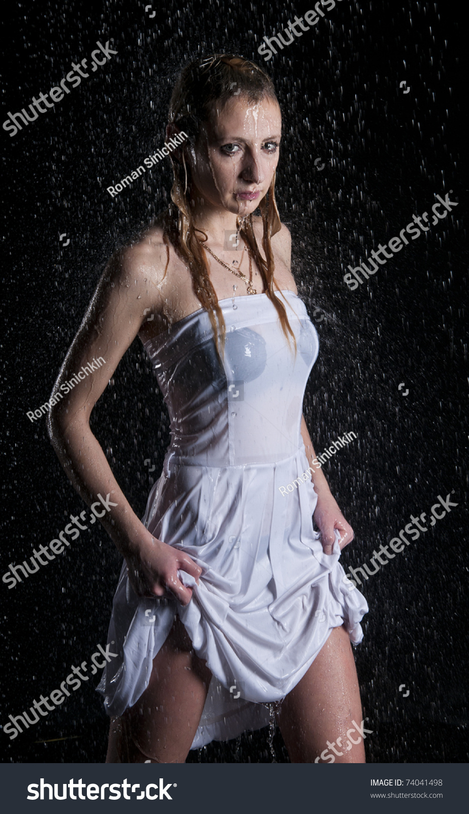 Download Bellesa Wet White Dress Under Shower Girl Takes A Bath In