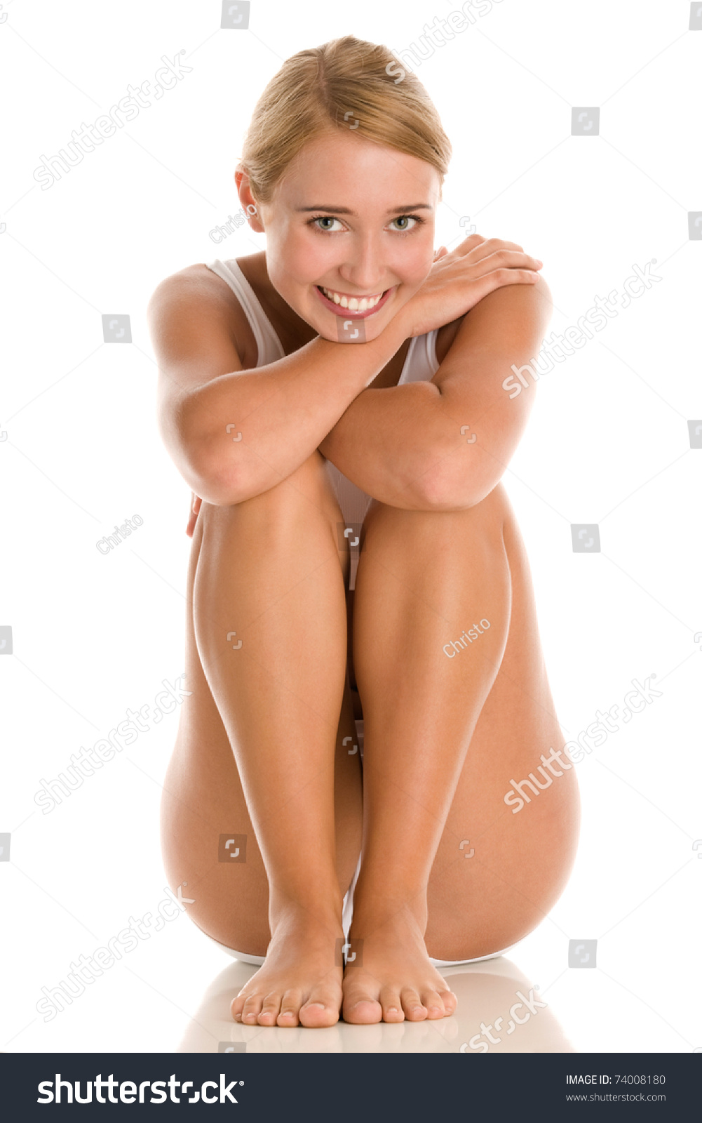 Naked Woman Knees On Pillow 7