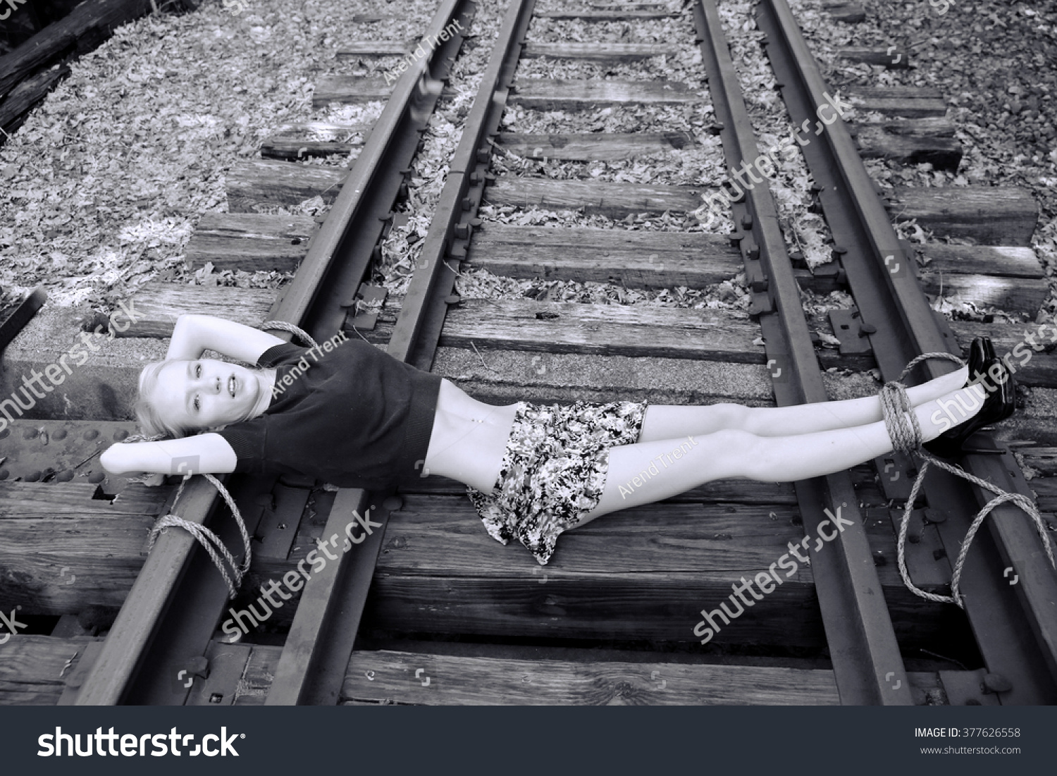Man Tied to Train Track Images, Stock Photos & Vectors 