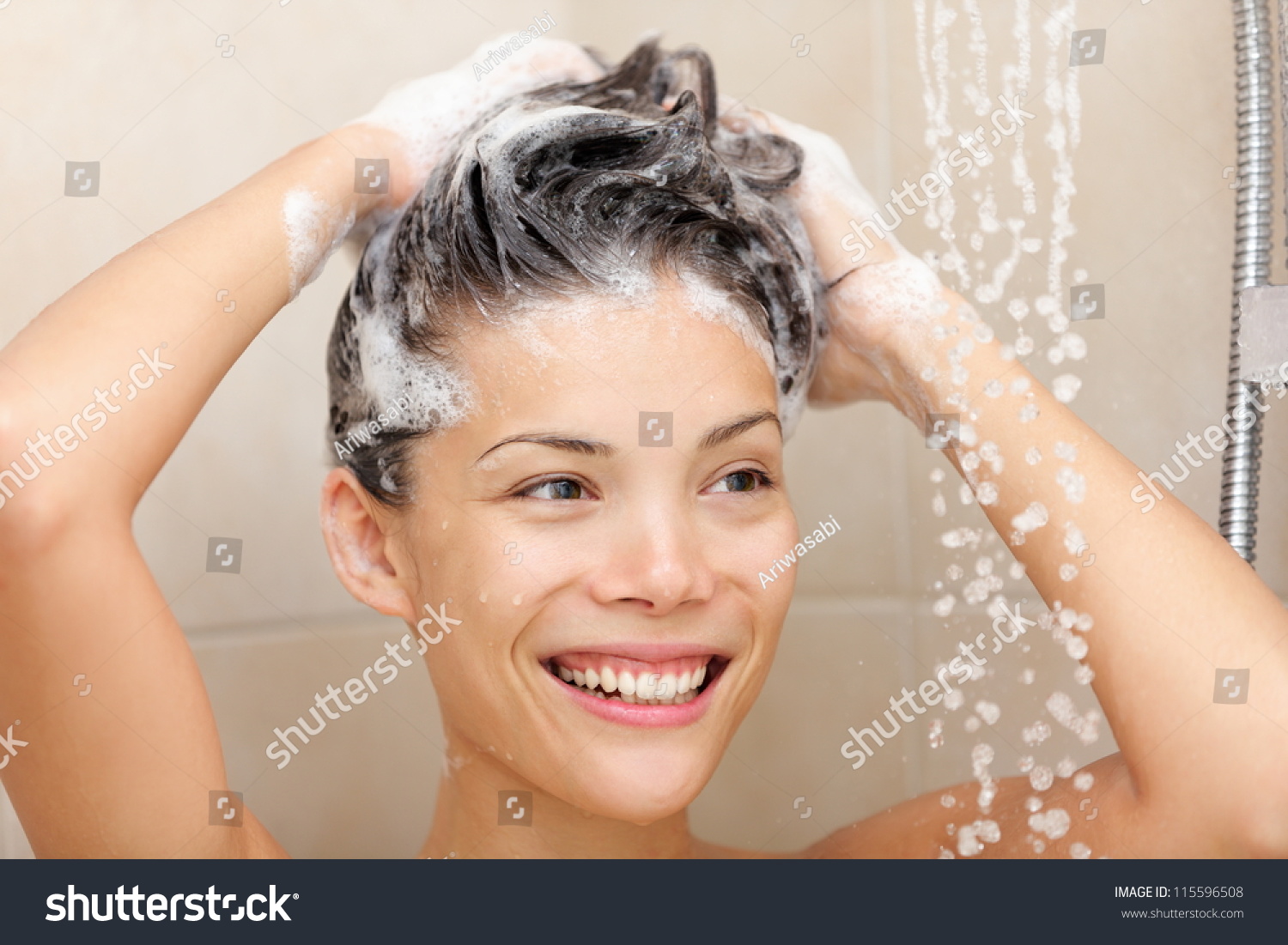 Asian Woman Washing Bathtub 34