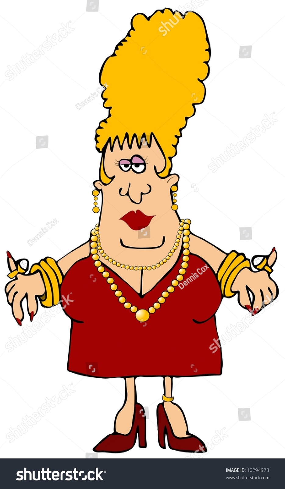 Woman Wearing Jewelry Stock Illustration 10294978 - Shutterstock