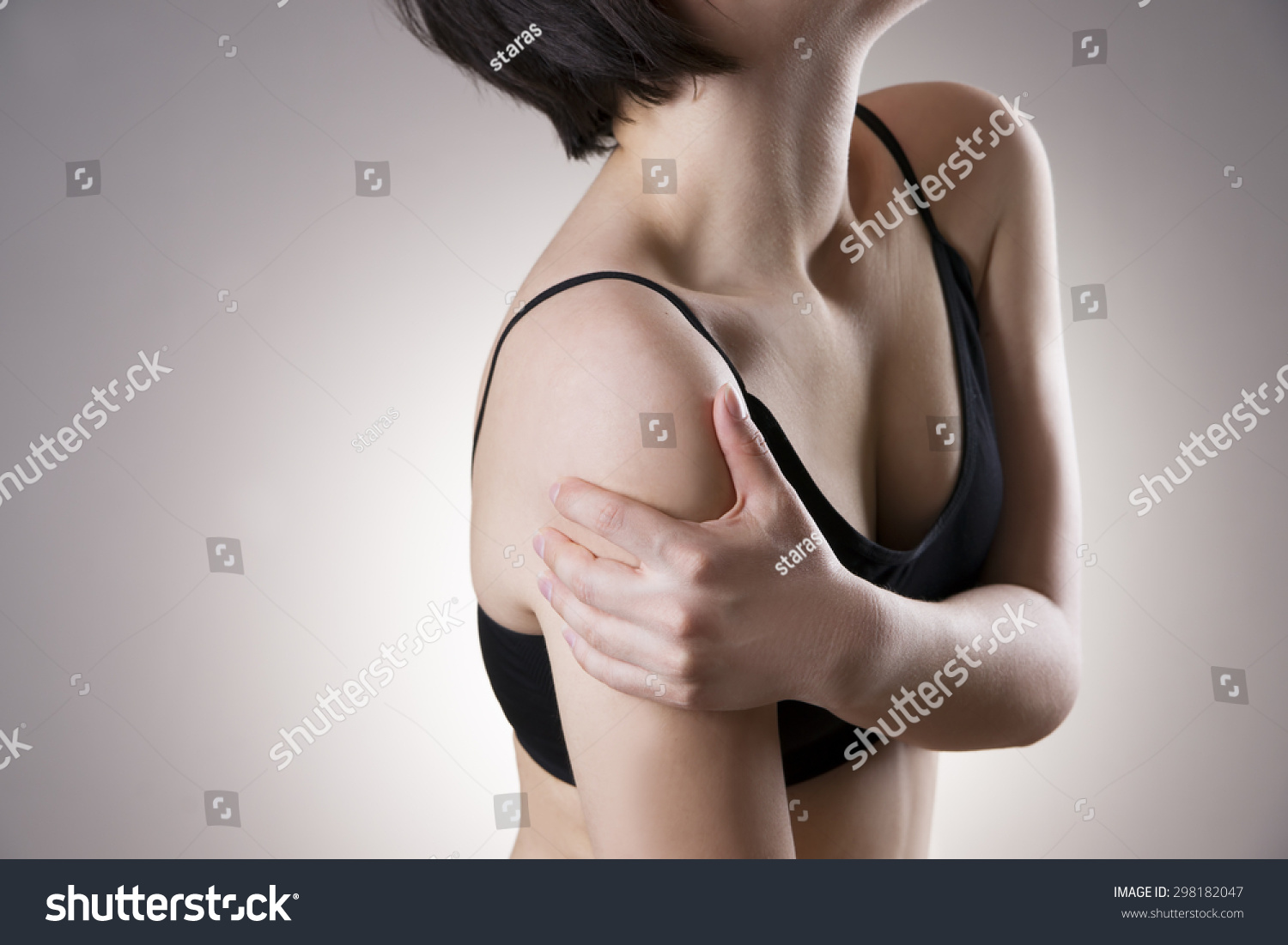 Woman Pain Shoulder Pain Human Body Stock Photo 298182047 Shutterstock