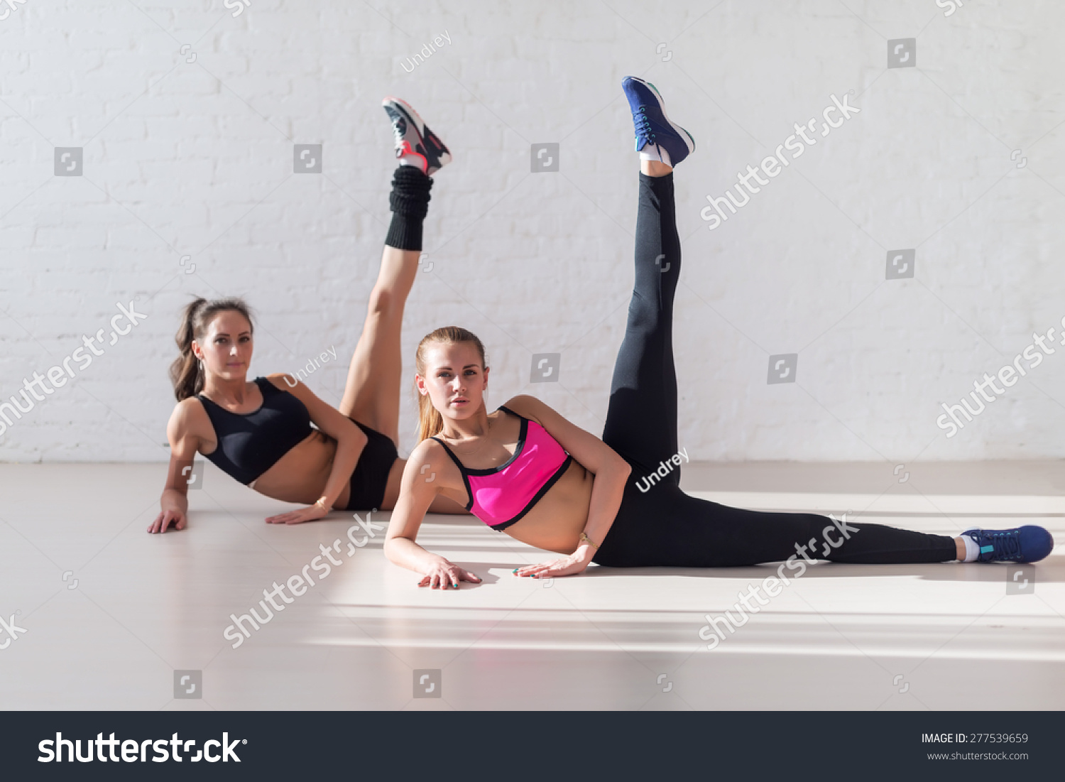 Women Doing Exercises Aerobics Warming Gymnastics Stock Photo Shutterstock