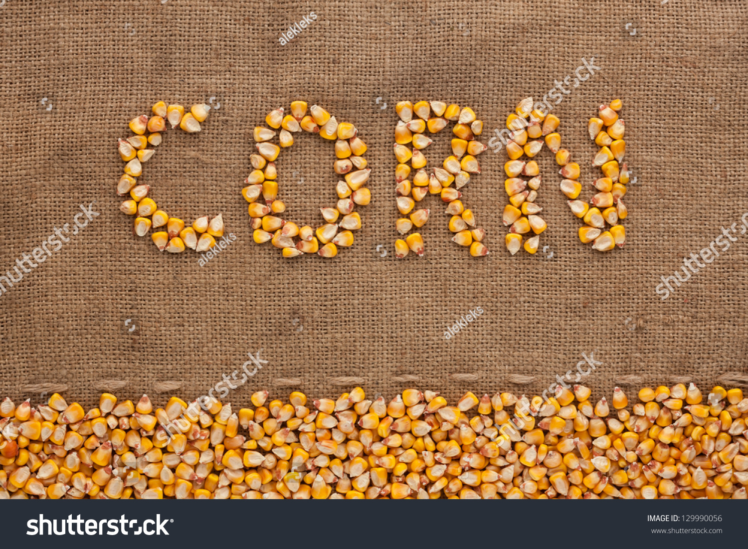 word-corn-written-on-burlap-background-stock-photo-129990056