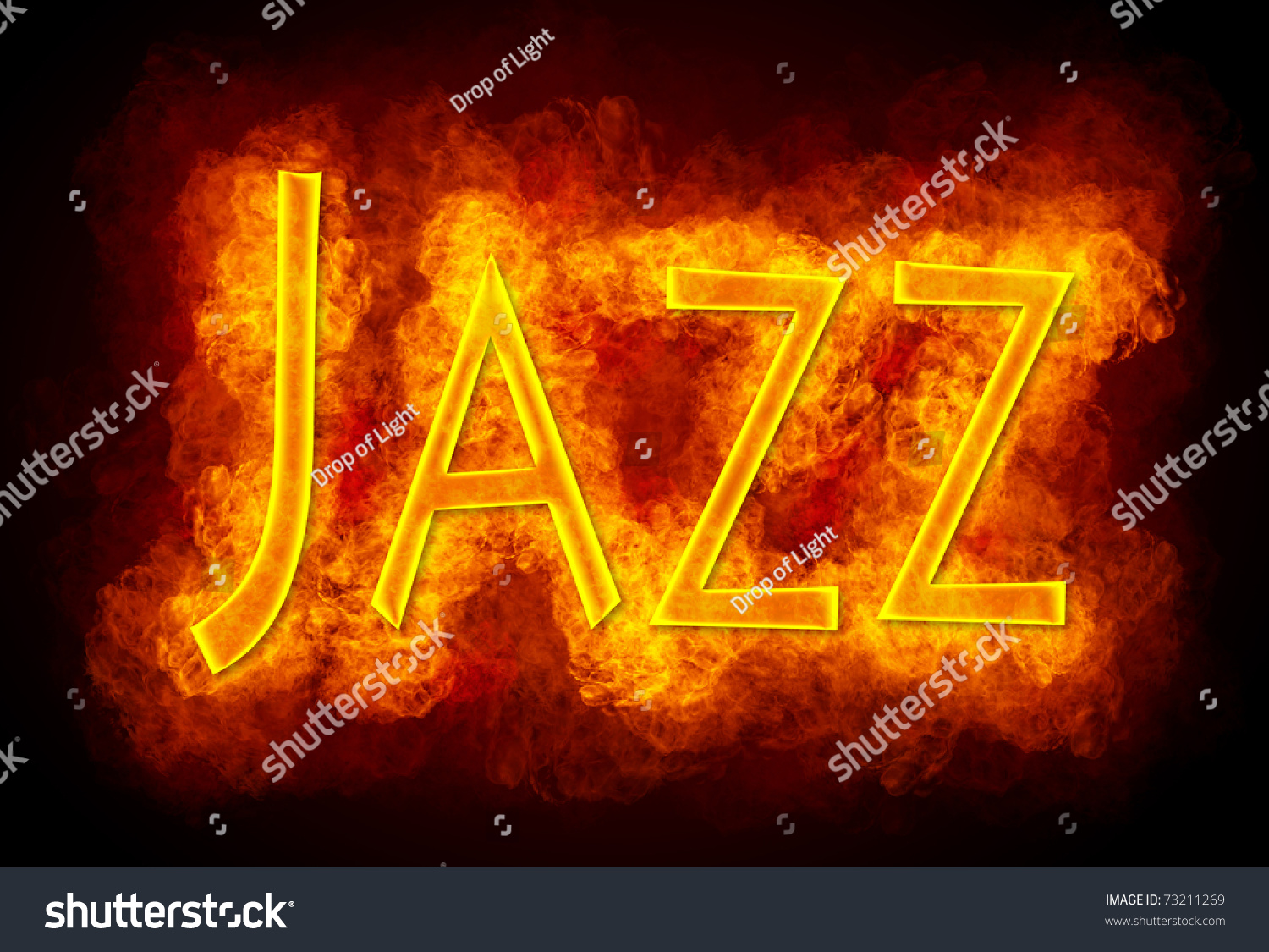 word-jazz-created-by-fire-flame-on-black-background-stock-photo