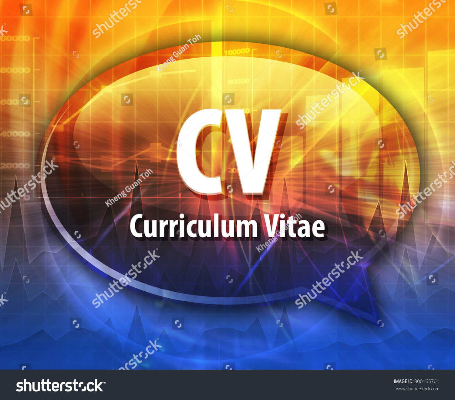 word speech bubble illustration of business acronym term cv curriculum vitae