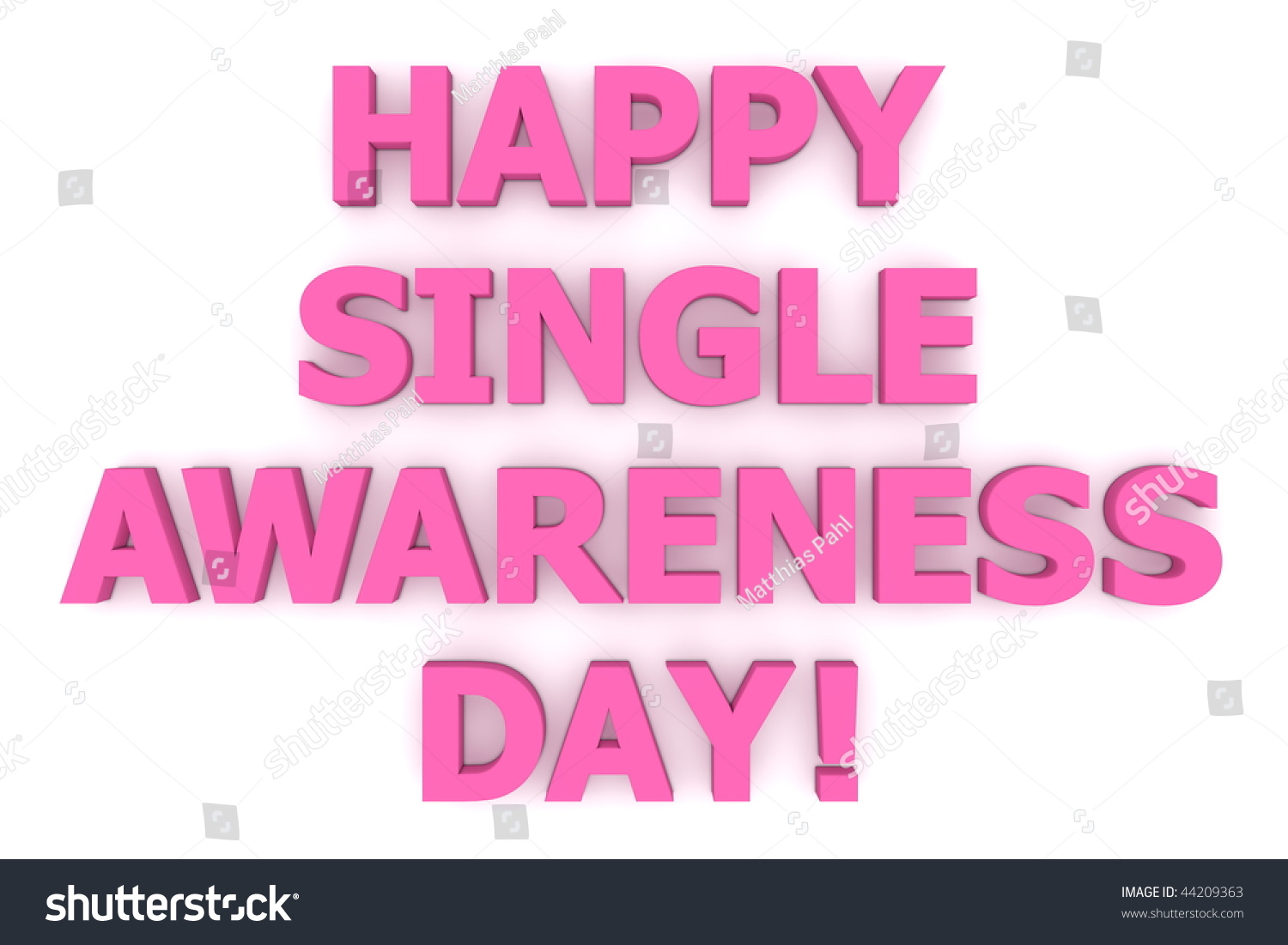 Words Happy Single Awareness Day! In Pink And Purple Stock Photo