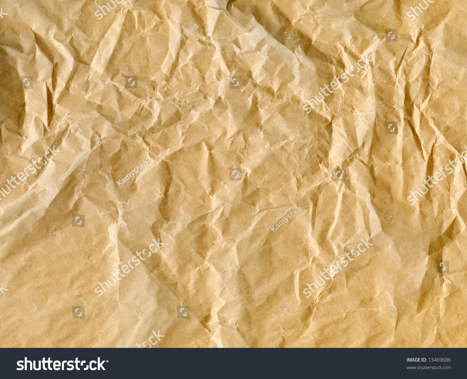 Wrinkled Brown Paper Bag. Background. Stock Photo 13469686 : Shutterstock