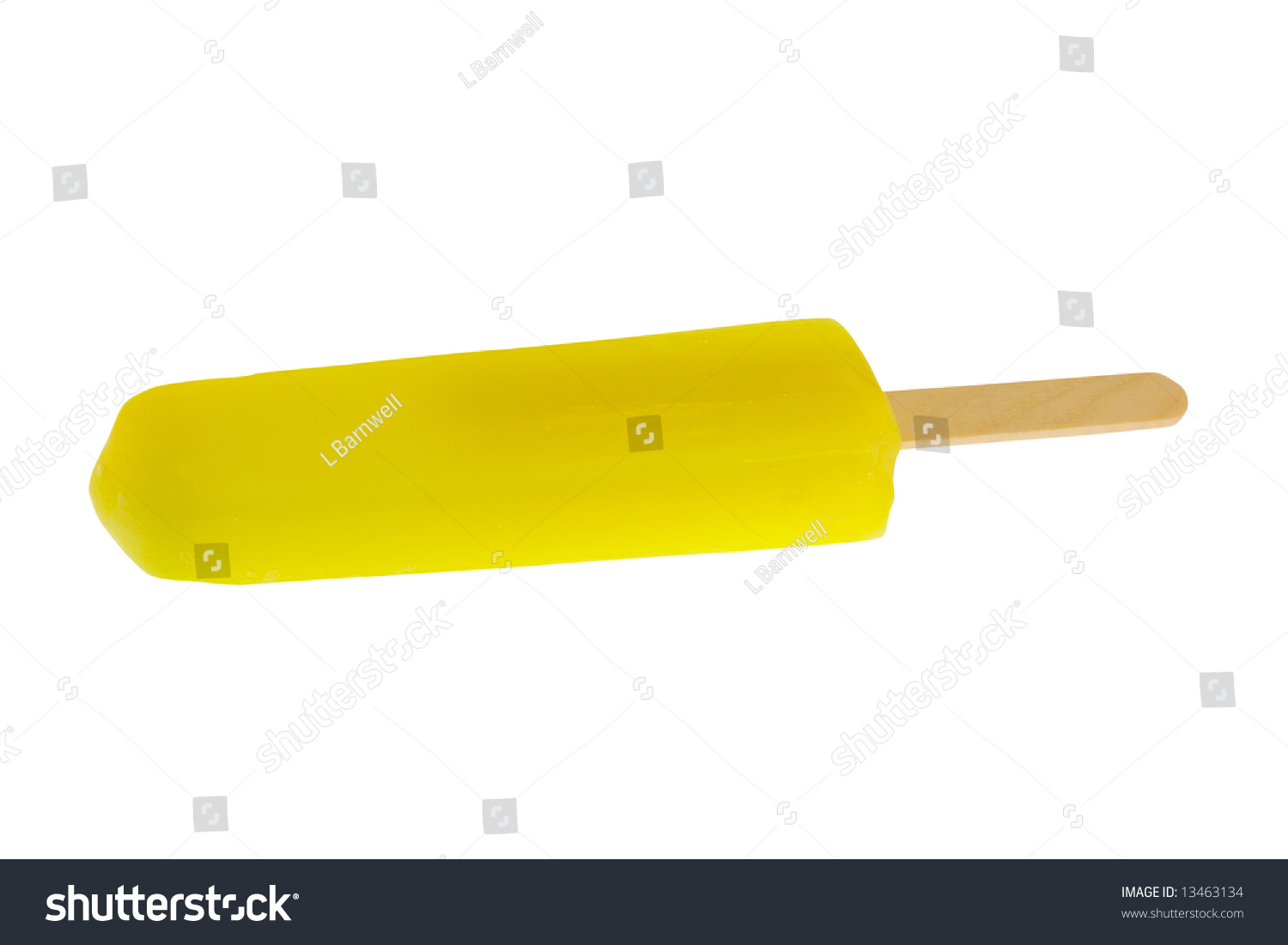 Yellow, Banana Flavored Frozen Popsicle On White Stock Photo 13463134 