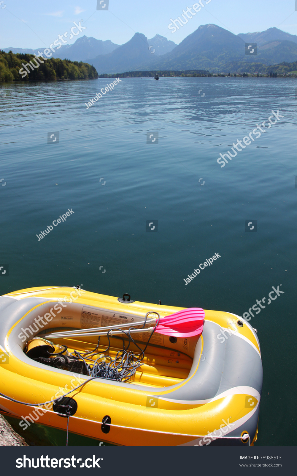 inflatable lake boat