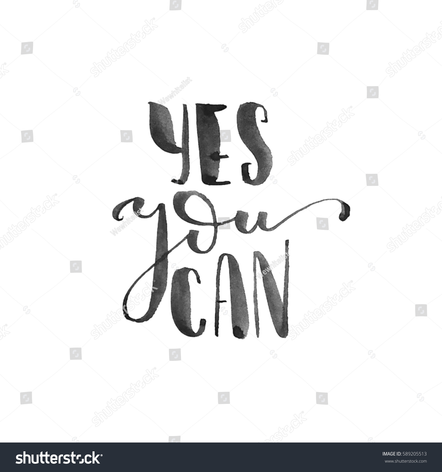 Yes You Can Ink Black Watercolor Shutterstock