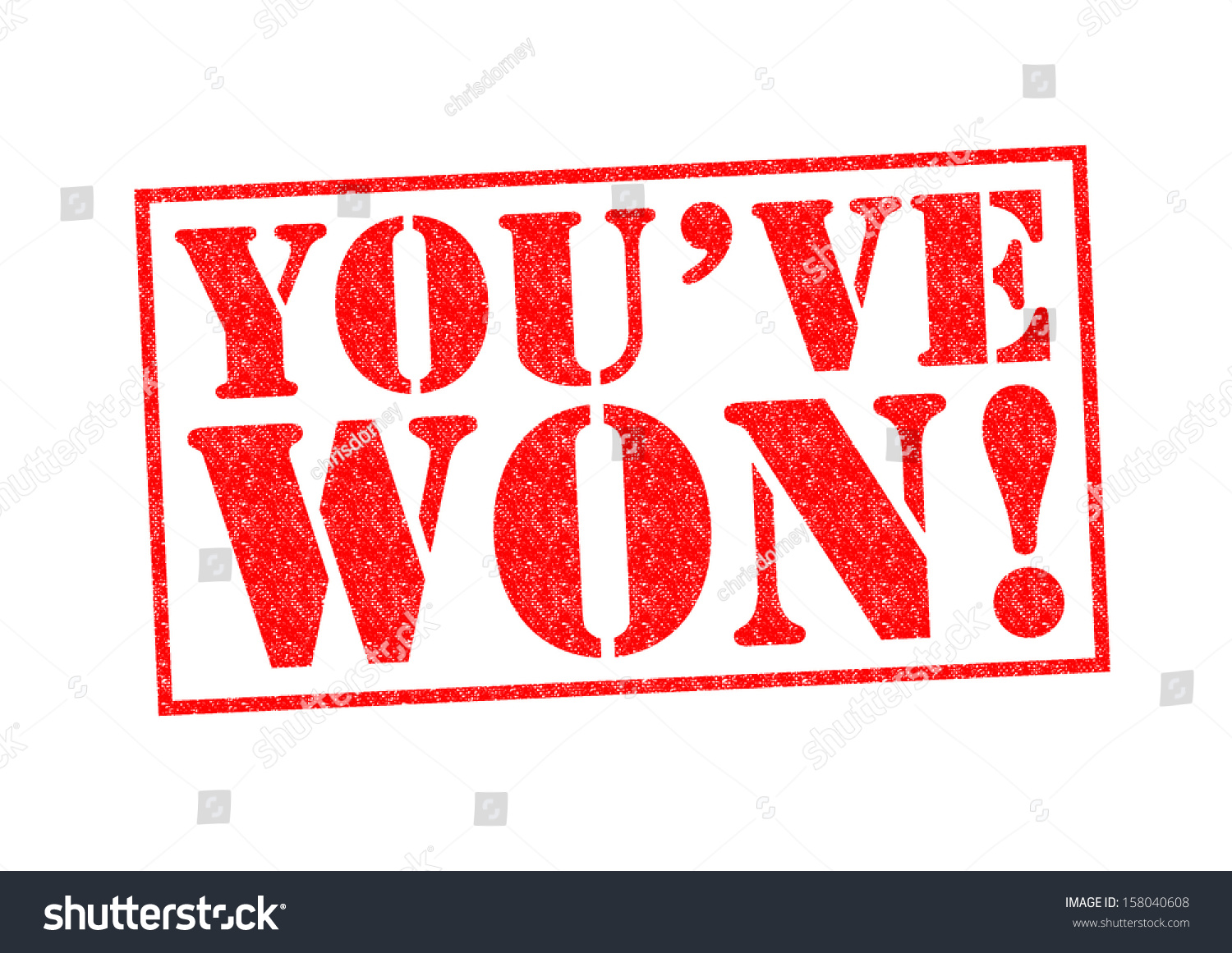 You'Ve Won! Rubber Stamp Over A White Background. Stock Photo 158040608