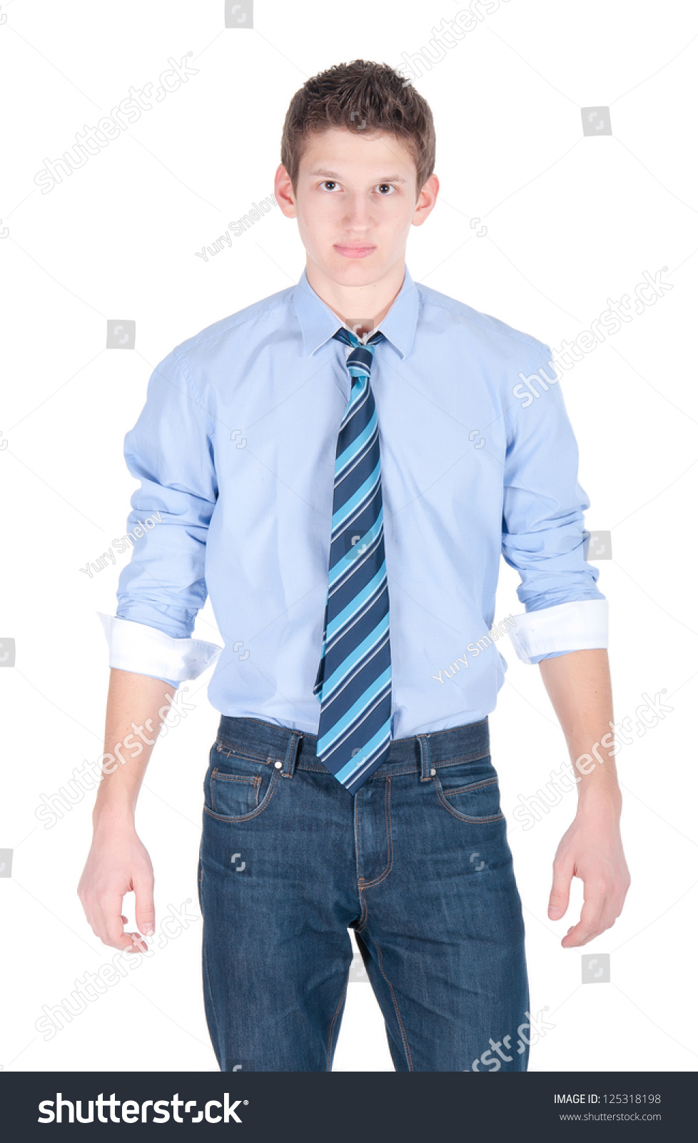 man wearing blue shirt