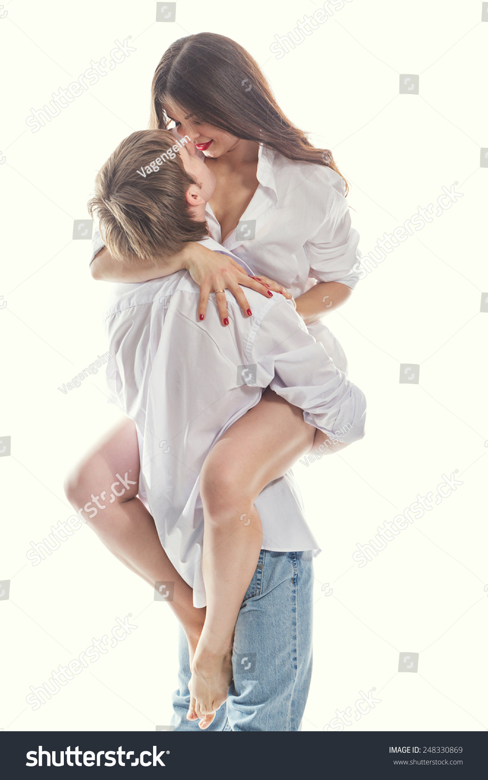 A Woman And A Man Embrace Each Other And Hug Vector Illustration Of