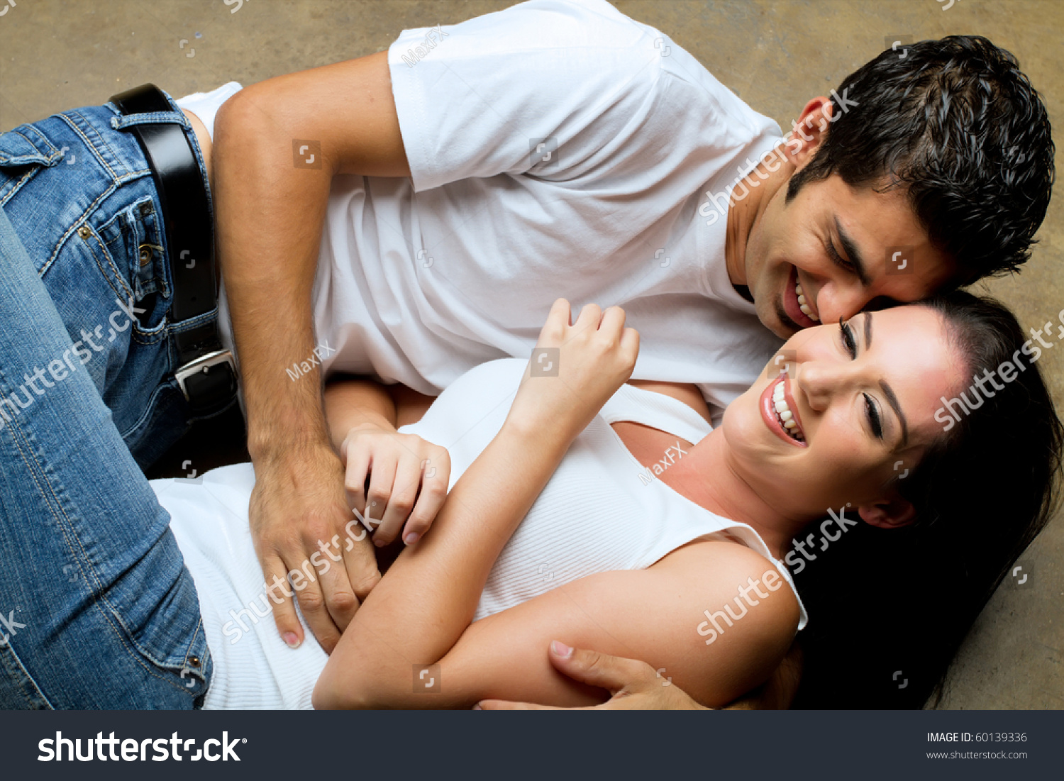 Young Couple Sharing A Romantic Moment Stock Photo 60139336