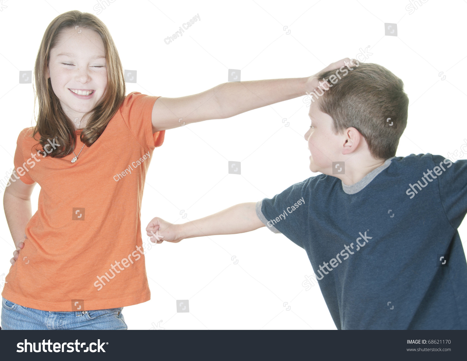 Young Girl Making Boy Angry With Tease Stock Photo 68621170 : Shutterstock