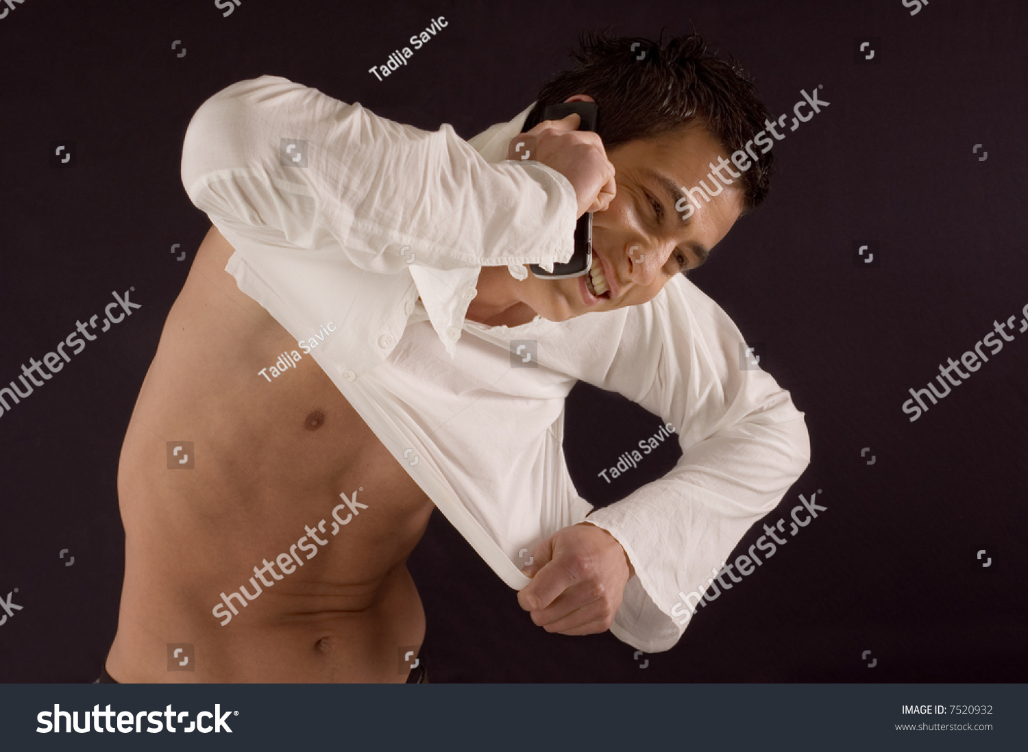 Young Man Put On Clothes Using Stock Photo 7520932 Shutterstock