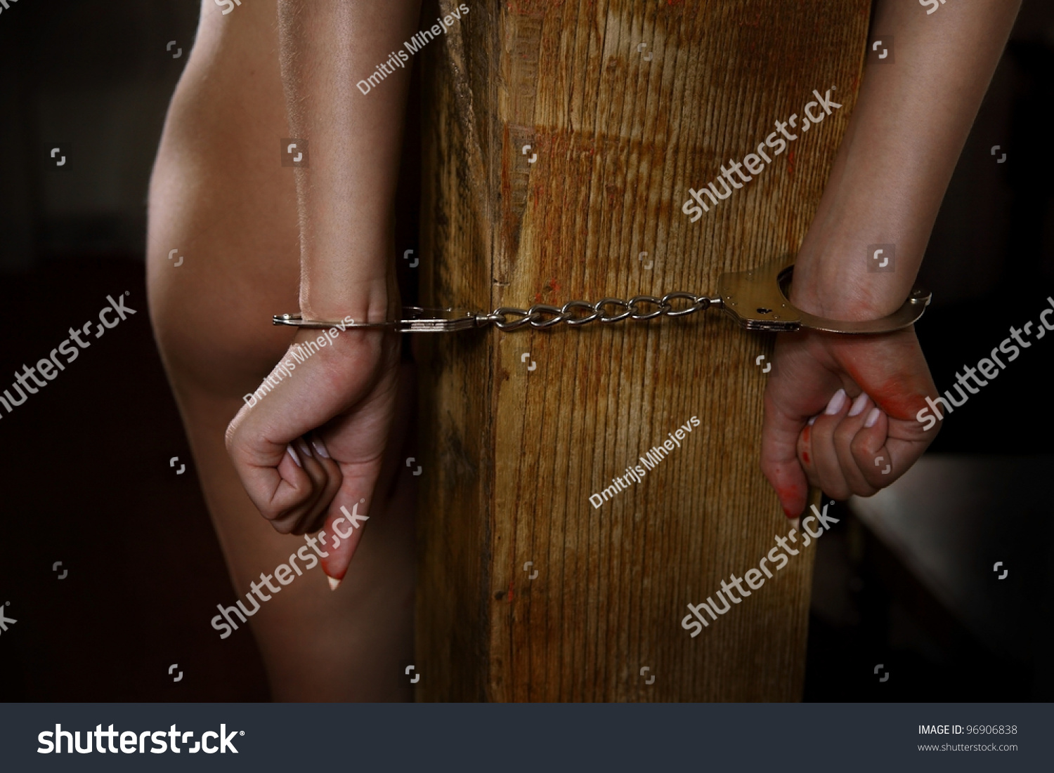 naked girl cuffed to pole hot dorm experiment sex