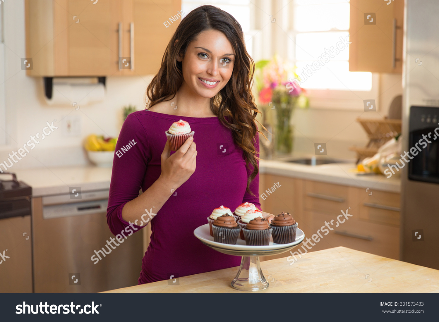 Young Pretty Housewife Home Chef Baker Stock Photo 301573433 photo