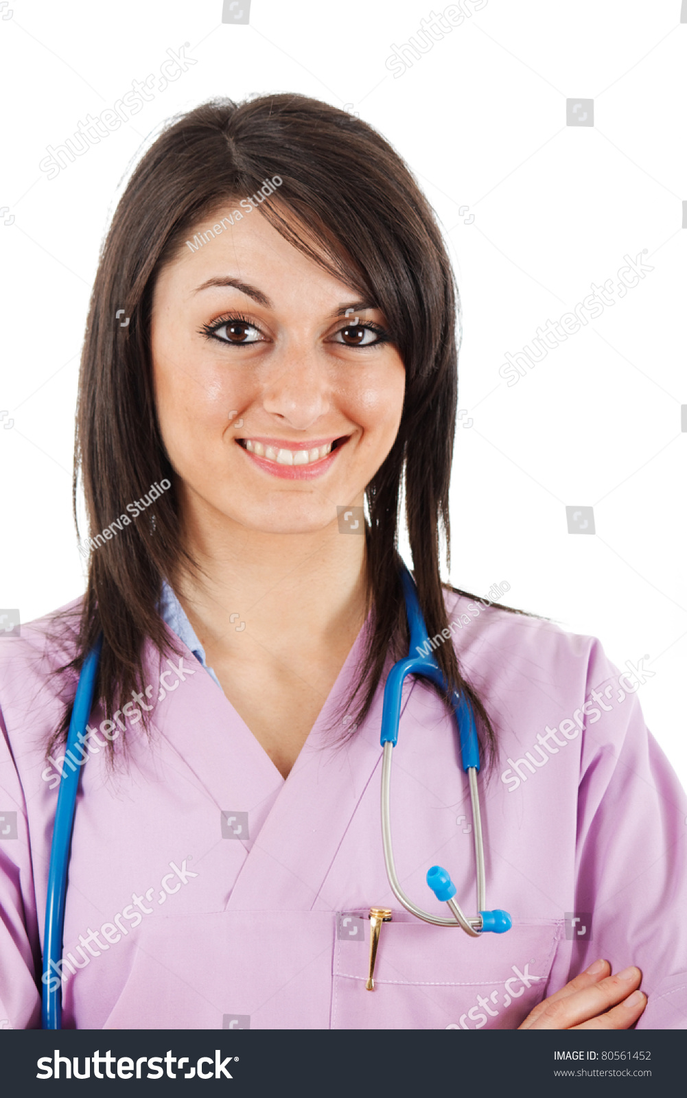 Young Pretty Nurse Smiling Stock Photo 80561452 Shutterstock