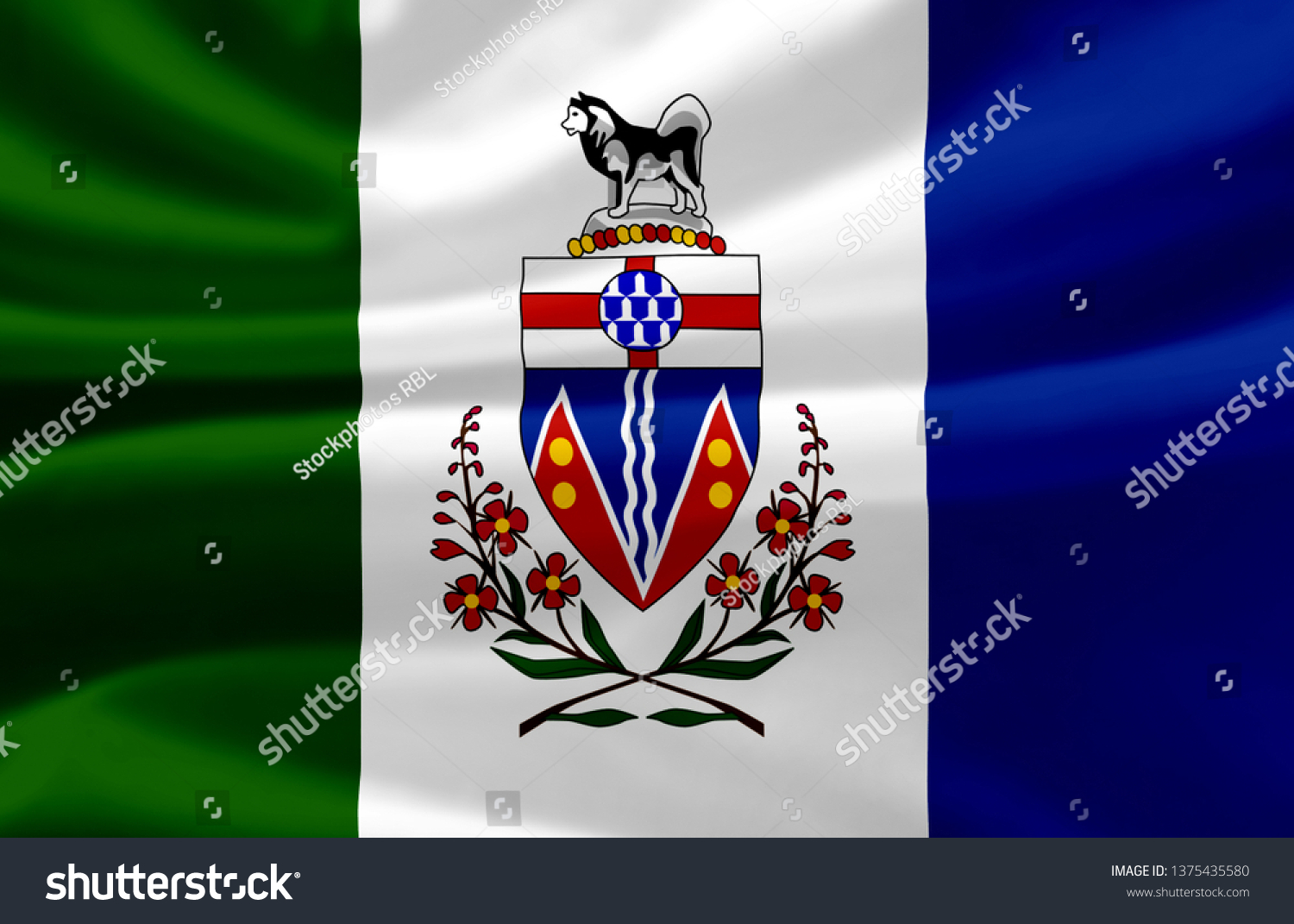 Yukon Waving Flag Illustration States Cities Stock Illustration 1375435580