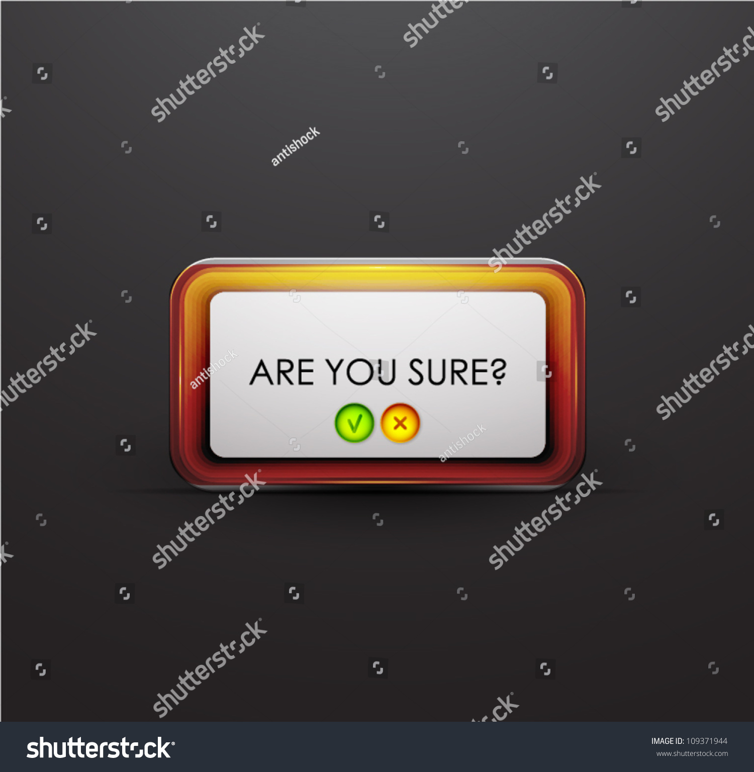 "Are You Sure?" Stylish Dialog Box. Vector Eps10 Background 109371944