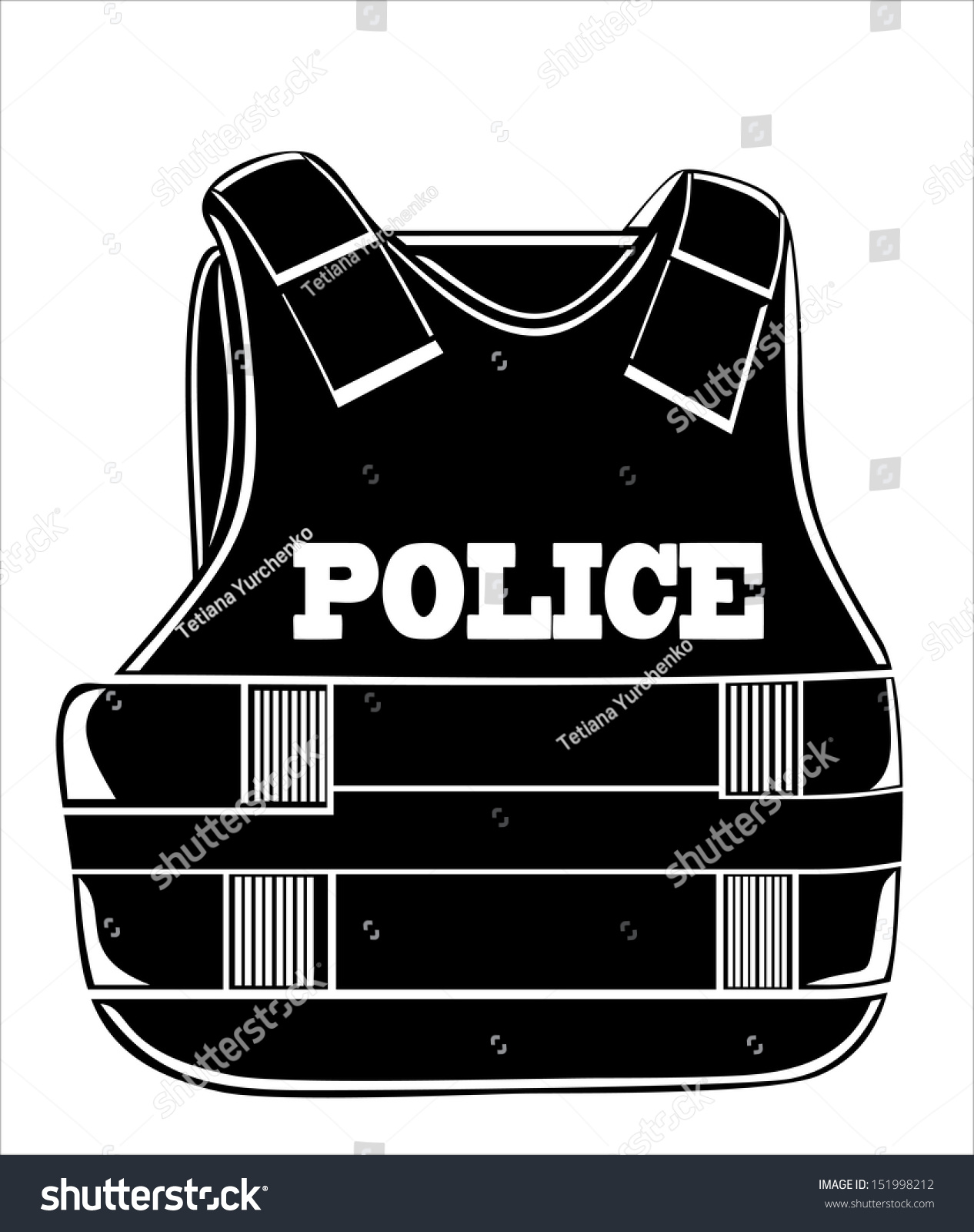 Bullet Proof Vest. Isolated On White Stock Vector Illustration