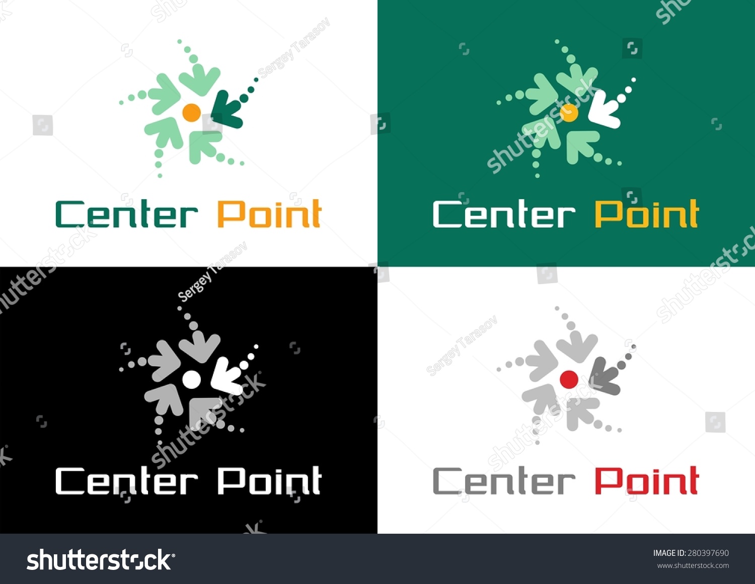 Center Point Logo Graphic Symbol Combined Stock Vector 280397690