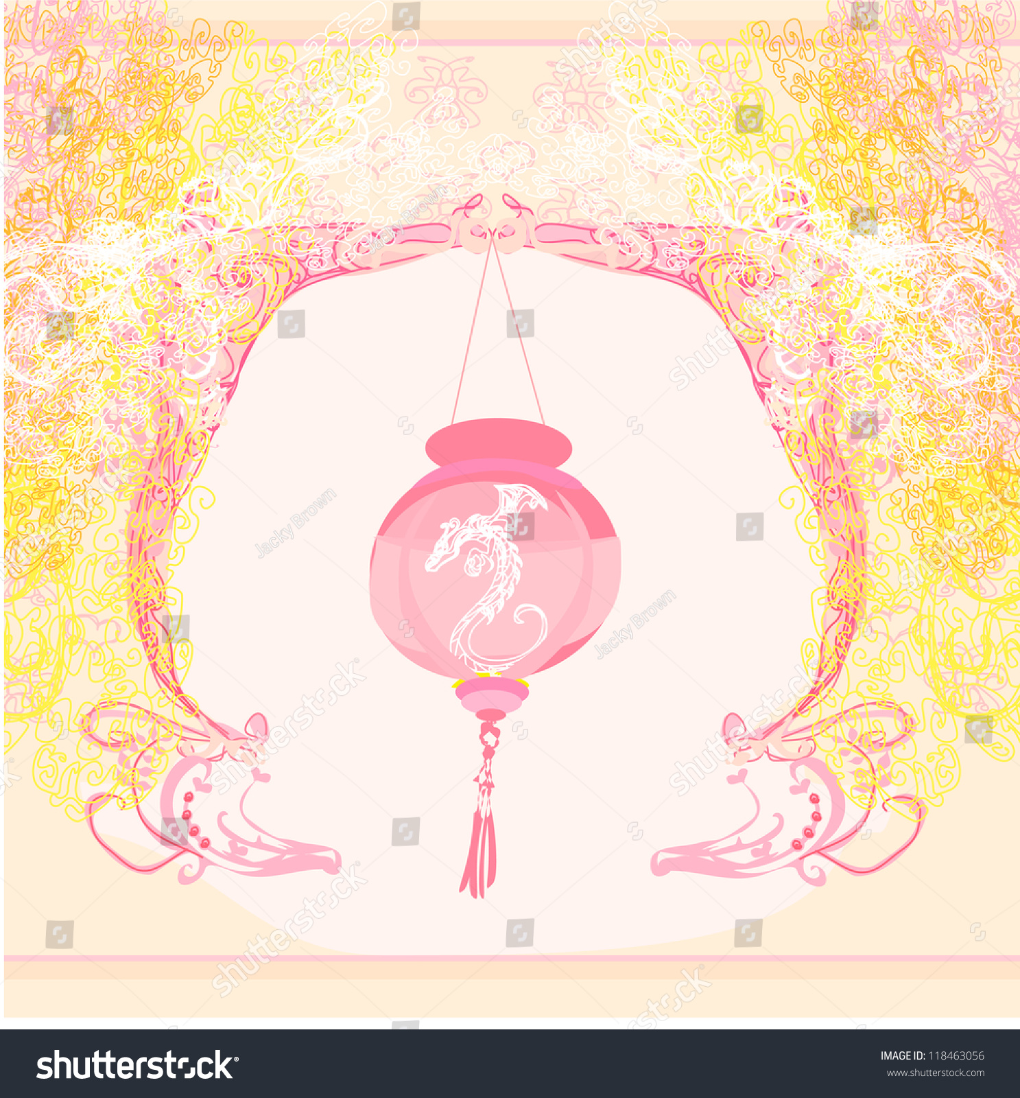 Chinese New Year Card Stock Vector Illustration 118463056 : Shutterstock
