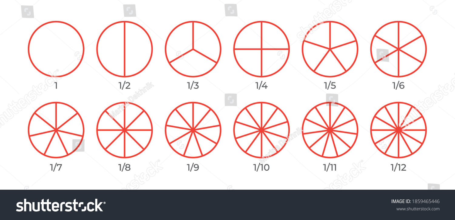 12 Circles Segments Outline Segmented Round Stock Vector Royalty Free