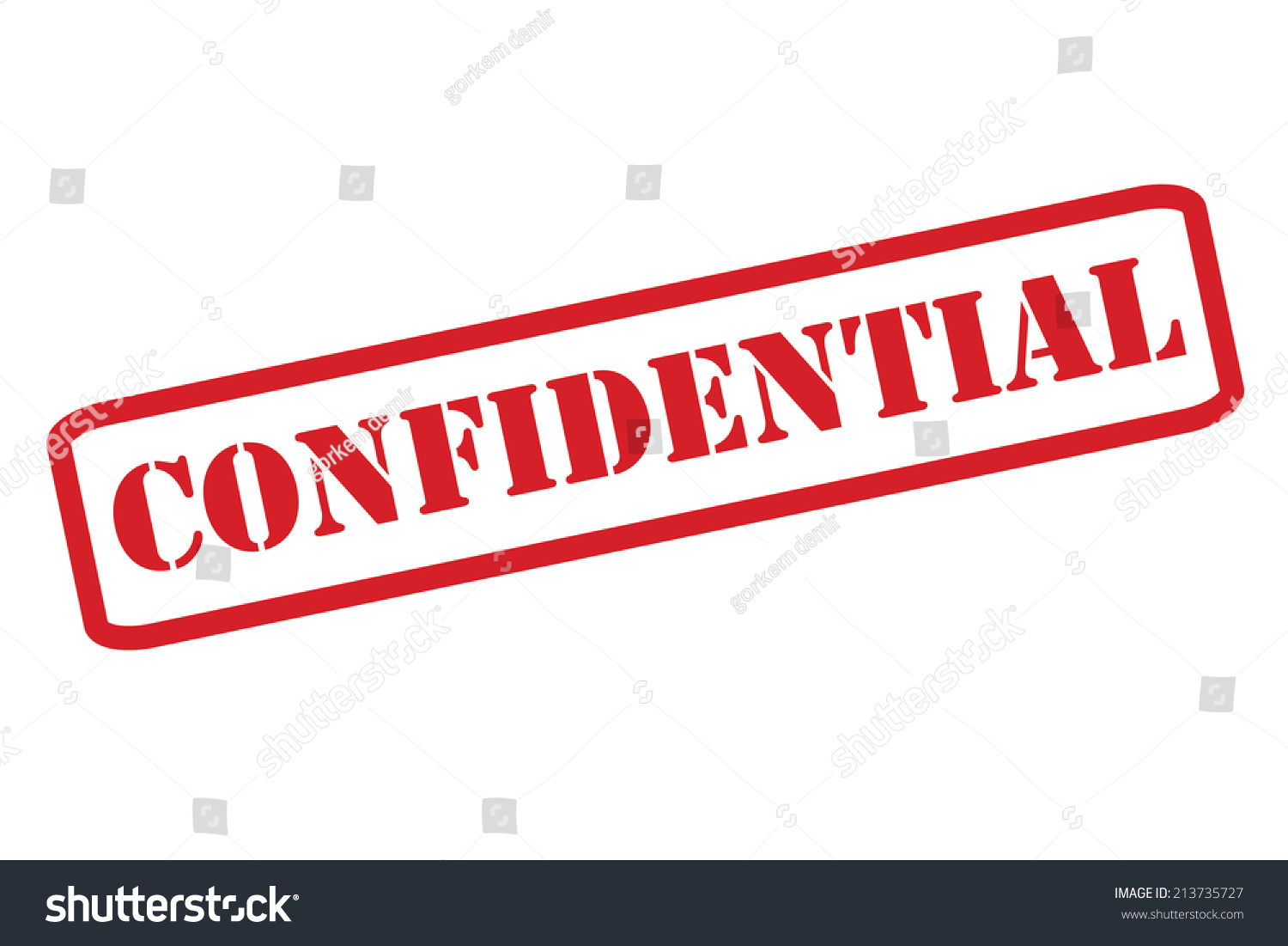 Confidential Red Stamp Vector Over White Stock Vector 213735727