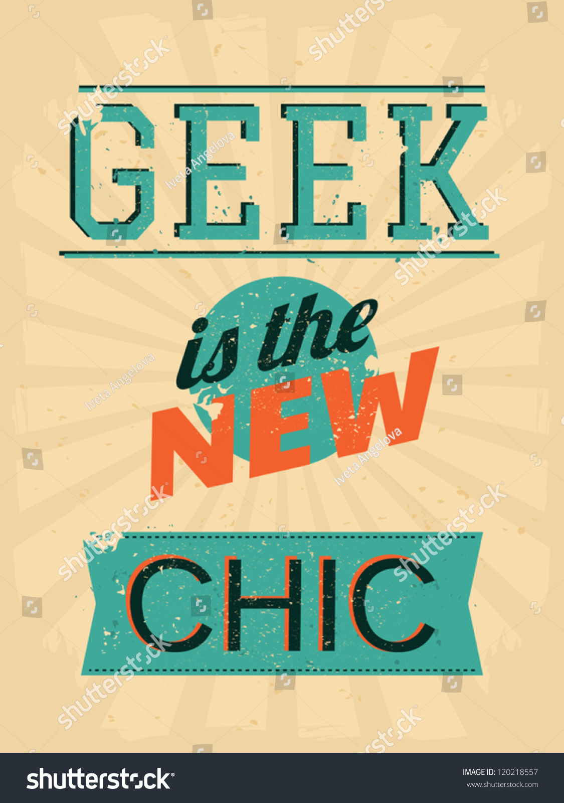 Cool Retro Style Poster Geek Is The New Chic Stock Vector