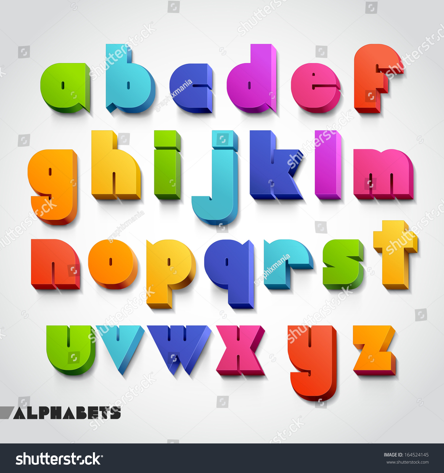 3D Alphabet Vector Free Download