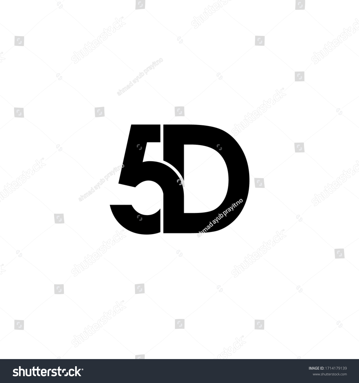 5d Letter Original Monogram Logo Design Stock Vector Royalty Free