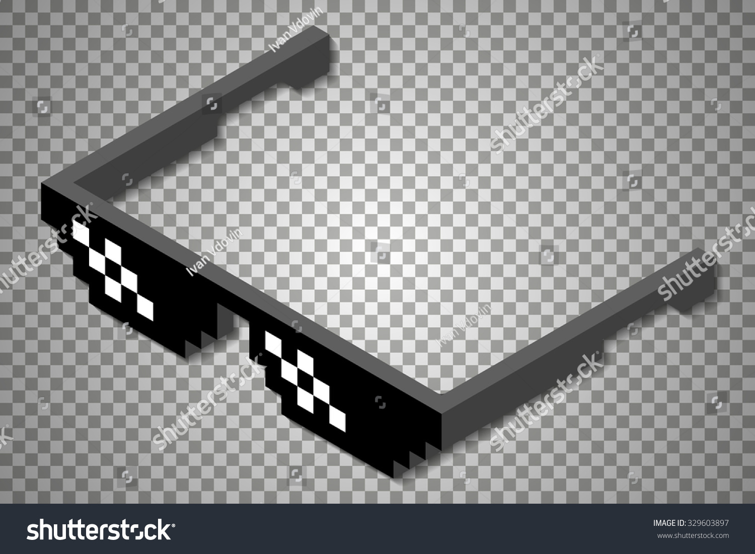 D Pixel Art Glasses Vector Illustration Shutterstock