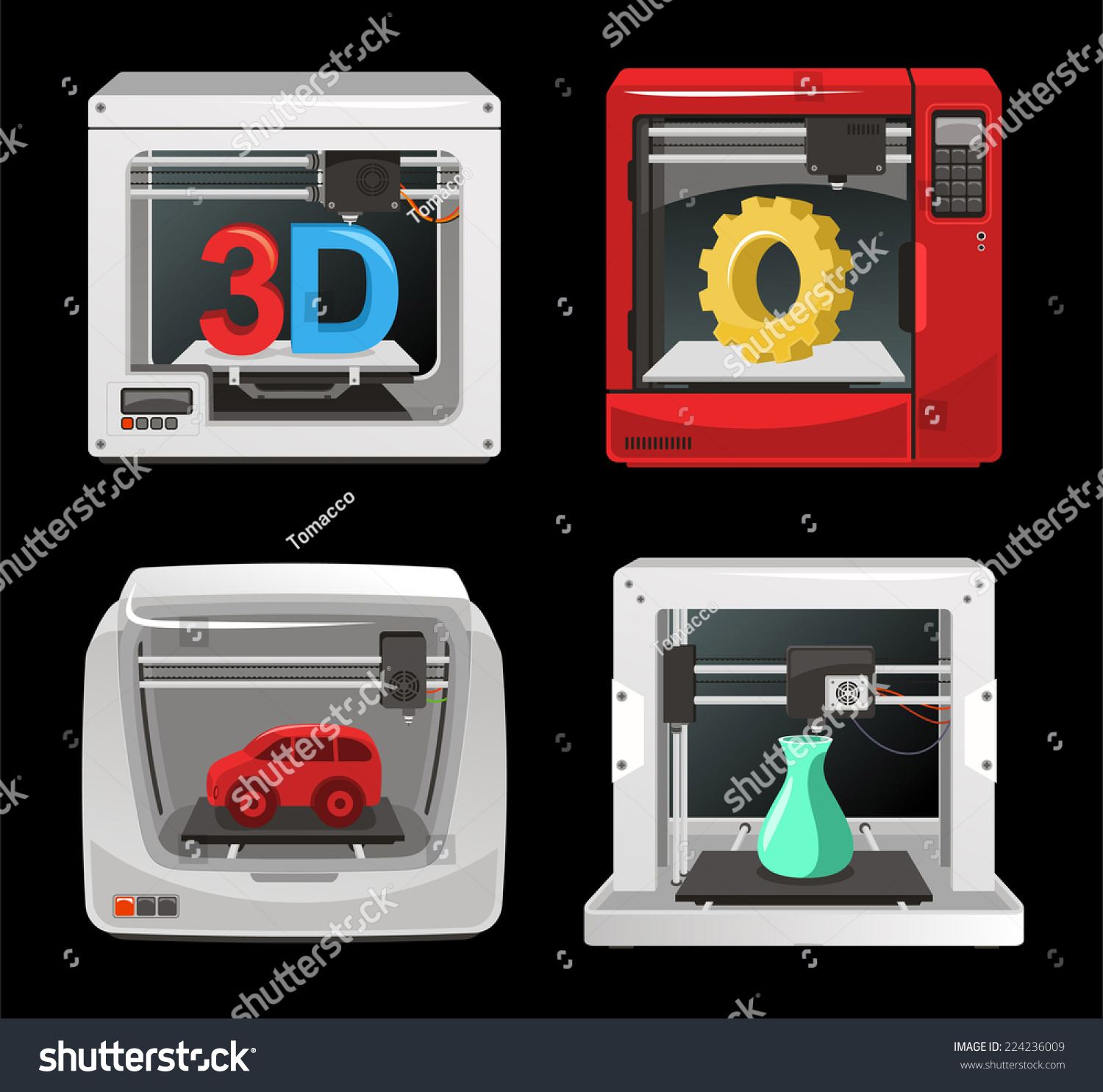 3d Printer Set, With Computer Software, Computer Three ...