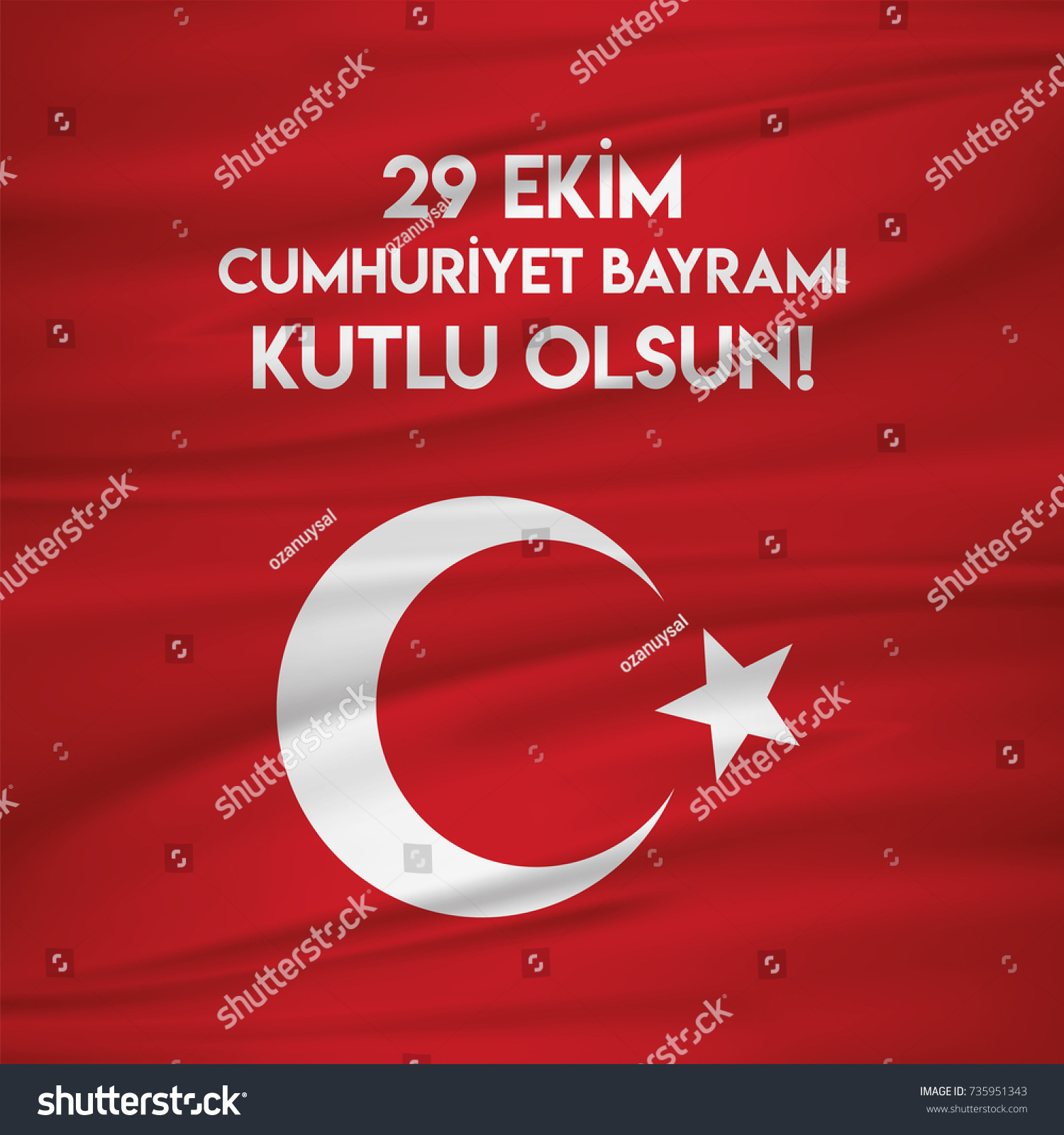 Ekim Cumhuriyet Bayraminiz Kutlu Olsun Stock Vector Royalty Free