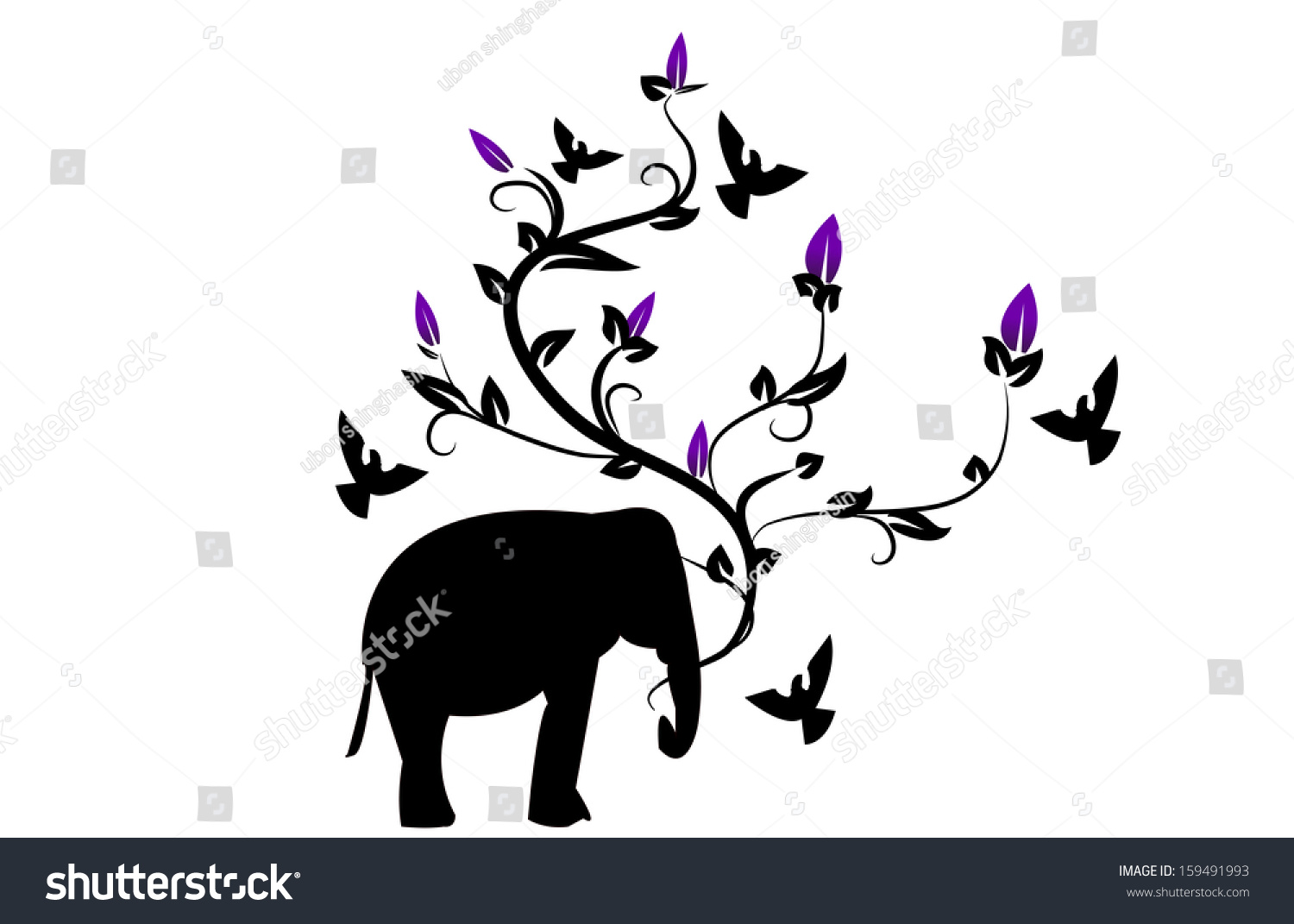 Elephant Flower Vector - 159491993 : Shutterstock